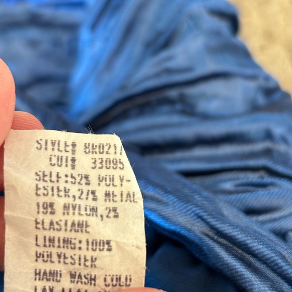 Nicole Miller Blue Ruched Open Back Dress - Picture 6 of 6